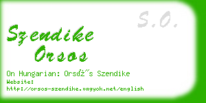 szendike orsos business card